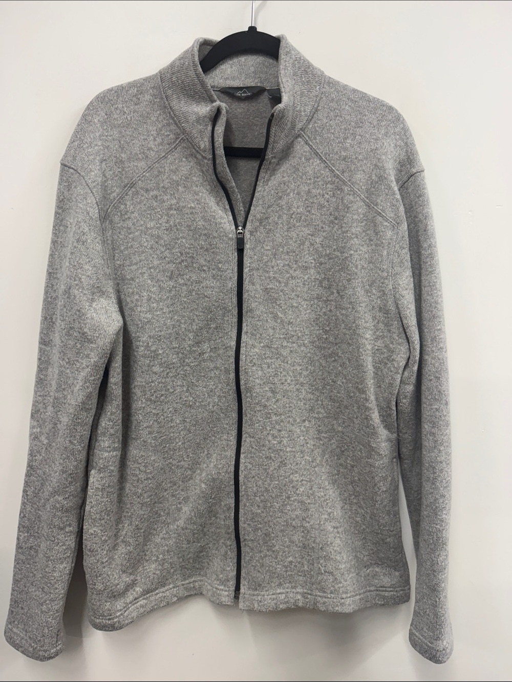 Eddie Bauer Light Gray Full-Zip Men's Sweater Jacket XL
